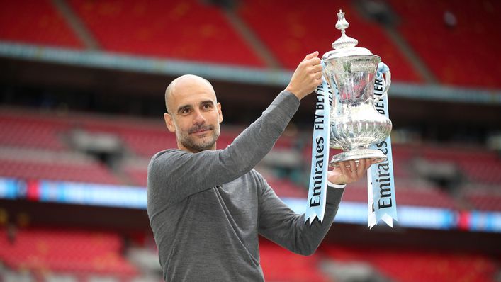 Manchester City boss Pep Guardiola is looking to lift the trophy for a second time