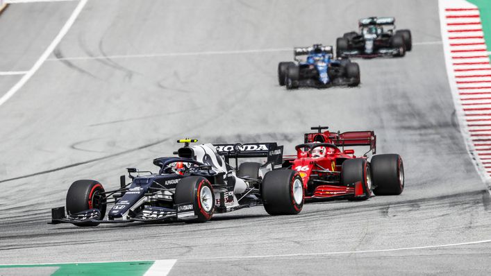 Pierre Gasly of AlphaTauri with Ferrari's Charles Leclerc close behind in Austria last weekend