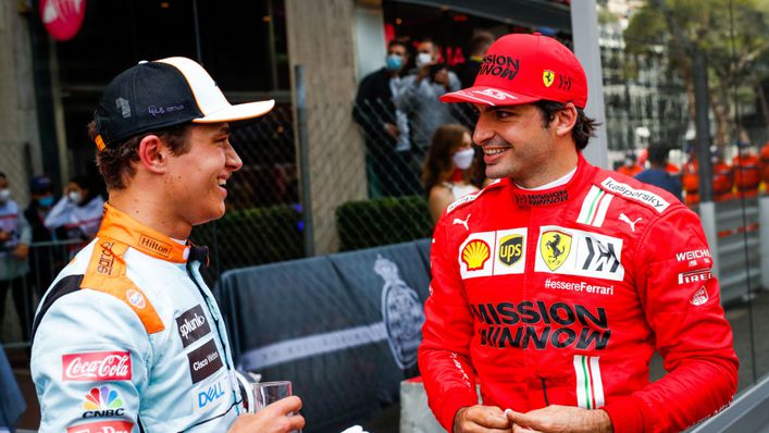 Lando Norris and Carlos Sainz catch-up at Monaco