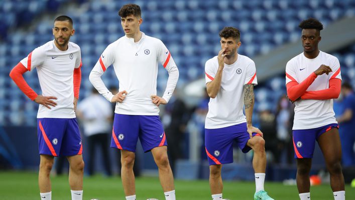 The winger is behind Hakim Ziyech (left), Kai Havertz (centre) and Christian Pulisic (second from right) in the pecking order