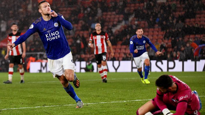 Jamie Vardy scored a hat-trick in the 9-0  battering of Southampton