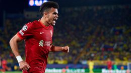 Luis Diaz celebrates his goal in Liverpool's 3-2 comeback win at Villarreal