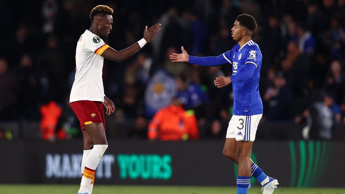 Tammy Abraham will need to get the better of Leicester star Wesley Fofana tonight