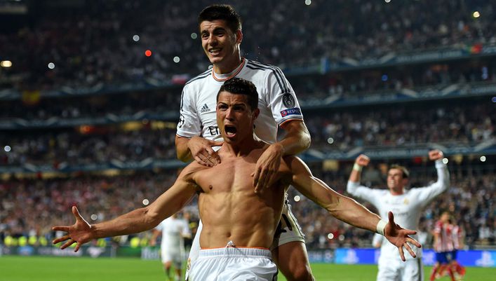 Cristiano Ronaldo celebrates after scoring the final goal in the 4-1 win over Atleti