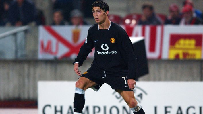 Cristiano Ronaldo pictured during his debut season at Manchester United in 2003