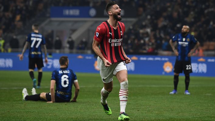 Olivier Giroud was AC Milan's hero in their 2-1 comeback win against Inter Milan