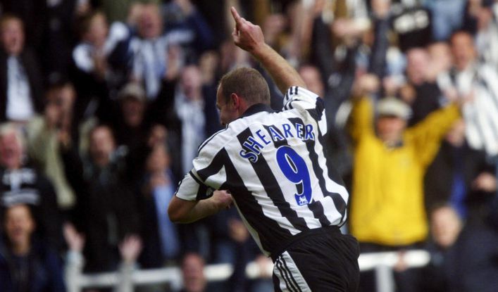 Alan Shearer's famous celebration was seen many times at St James' Park