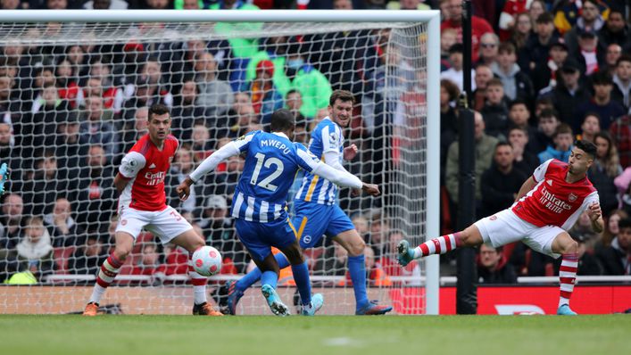 Enock Mwepu's wonderful goal helped Brighton to a 2-1 victory over Arsenal