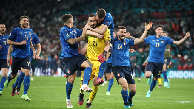 Italy mob shootout hero Gianluigi Donnarumma after victory is confirmed