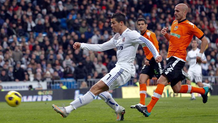 Cristiano Ronaldo bags his 200th career goal against Valencia in December 2010