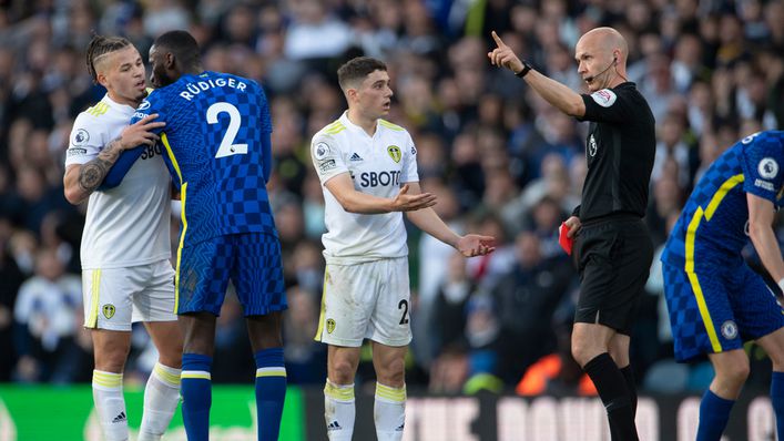 Daniel James was sent off just 24 minutes into Leeds' defeat to Chelsea