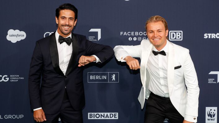 Lucas di Grassi and 2016 Formula 1 champion Nico Rosberg attending the 2020 Green Awards at the Greentech Festival