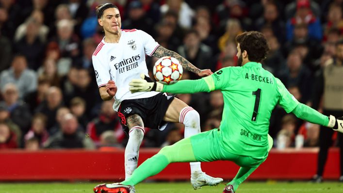 Darwin Nunez coolly finished past Liverpool's Alisson at Anfield in the Champions League last season