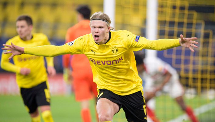 Erling Haaland is looking to end a four-game run without scoring