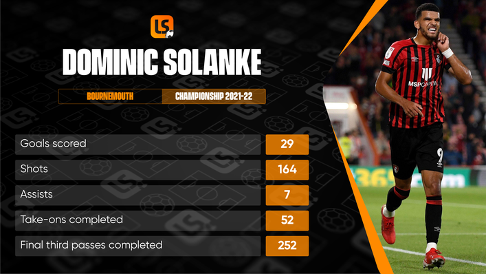 Dominic Solanke scored 29 Championship goals for Bournemouth this season
