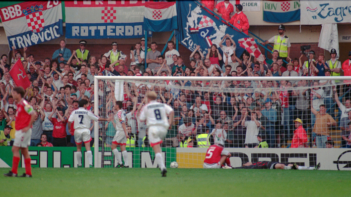 The Danes despair after Davor Suker delivered the hammer blow in stoppage time