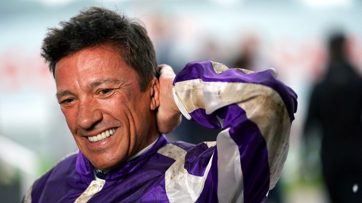 Frankie Dettori rides Reach For The Moon in the 1.35pm at Newbury on Friday