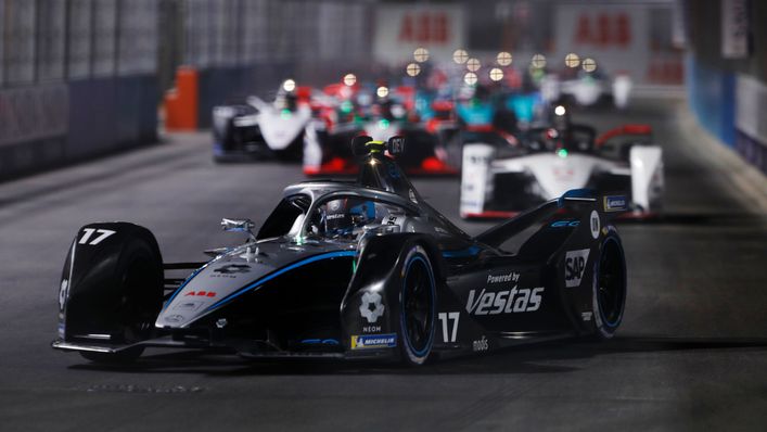 Nyck de Vries on his way to winning the opening E-Prix of the 2021 season in Diriyah. Courtesy of Formula E