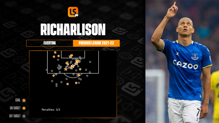 Richarlison has hit nine Premier League goals for Everton this term