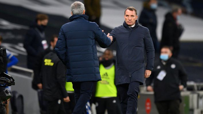 Brendan Rodgers' Leicester are on course to meet Jose Mourinho's Roma in the Europa Conference League semi-finals