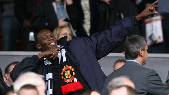 100m world record holder Usain Bolt is a huge Manchester United fan