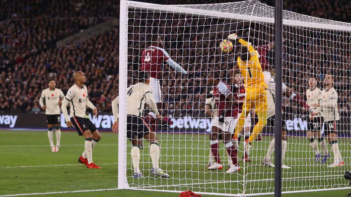 Alisson was at fault for West Ham's opener against Liverpool