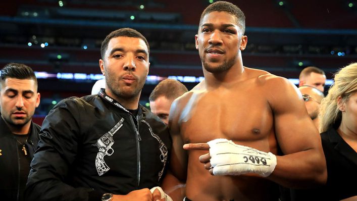 Anthony Joshua with friend and ex-Watford star Troy Deeney