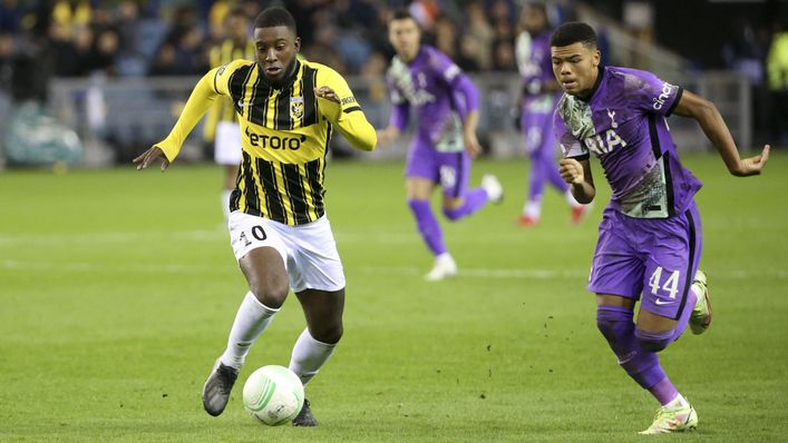 Riechedly Bazoer played a key part in the 1-0 win over Tottenham in the Europa Conference League