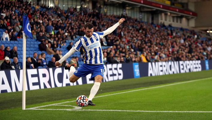 Brighton's Pascal Gross is one of the Premier League's most accurate corner takers