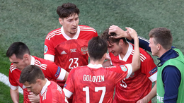 Russia celebrate Aleksei Miranchuk's winner against Finland on matchday two