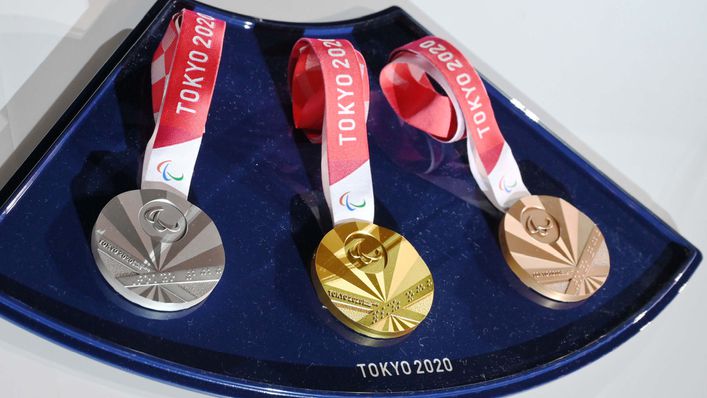 The Tokyo 2020 Olympic Games medals on display