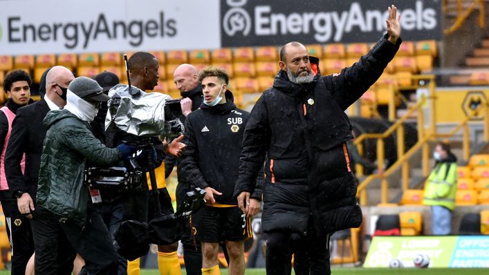 Nuno waves to fans after his final game in charge at Wolves