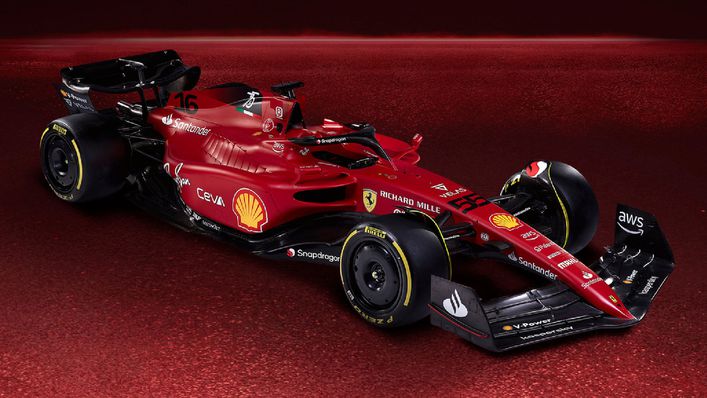 Ferrari's F1-75 celebrates the 75th anniversary of the company's first production car. Drivers: Charles Leclerc and Carlos Sainz