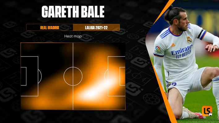 Gareth Bale tends to occupy the inside-right channel, drifting into the middle from the wing