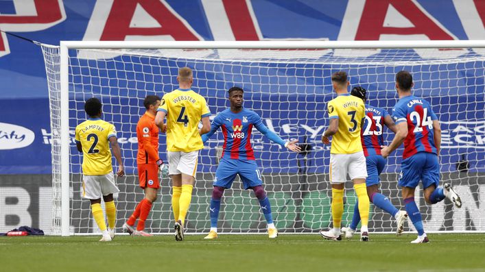 Crystal Palace talisman Wilfried Zaha will look to torment rivals Brighton again