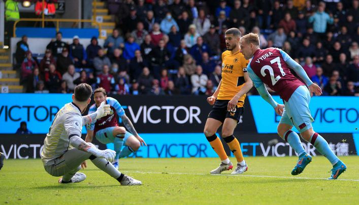 Matej Vydra grabbed a huge goal for Burnley against Wolves