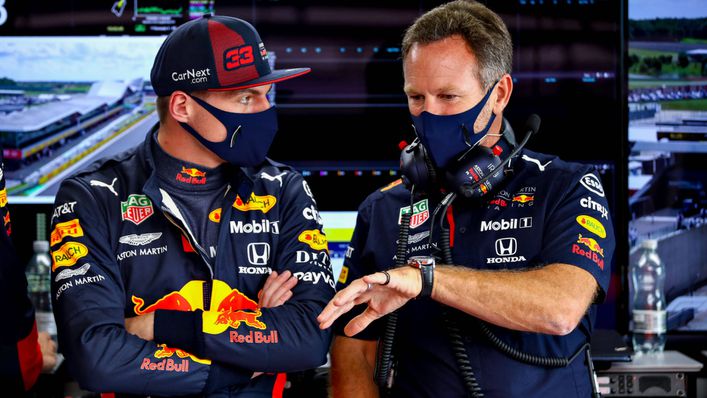 Red Bull's Max Verstappen and team principal Christian Horner