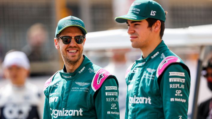 Sebastian Vettel with Aston Martin team-mate Lance Stroll