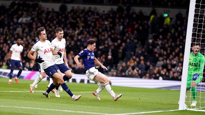 Daniel James scored his first goal of the season at Tottenham on Sunday