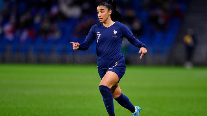 Sakina Karchaoui in action for France against Finland