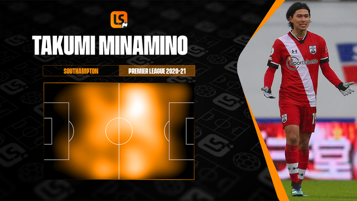 Takumi Minamino was given a free attacking role for Southampton in their 4-2-2-2 system last season