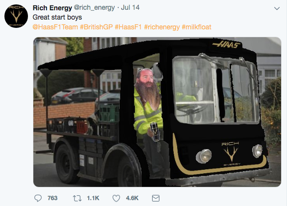 Rich Energy CEO William Storey was criticial of Haas on social media in 2019