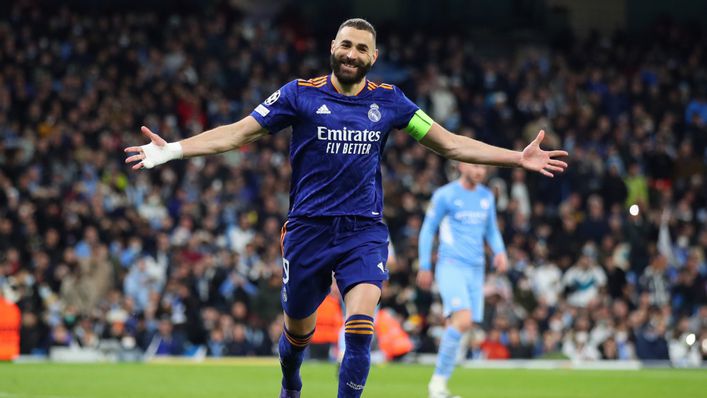 Karim Benzema will hope to ruin Manchester City's European dreams