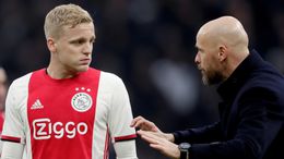 Donny van de Beek and incoming Manchester United manager Erik ten Hag previously worked together at Ajax