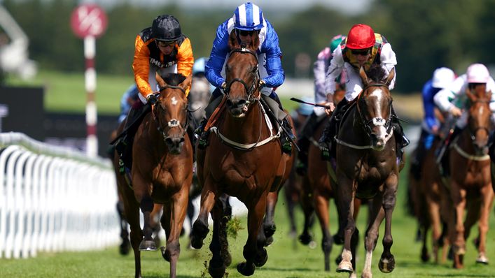 Maydanny won the Golden Mile for his second Glorious Goodwood success