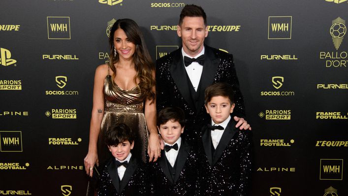 Lionel Messi was joined by his family at the awards ceremony
