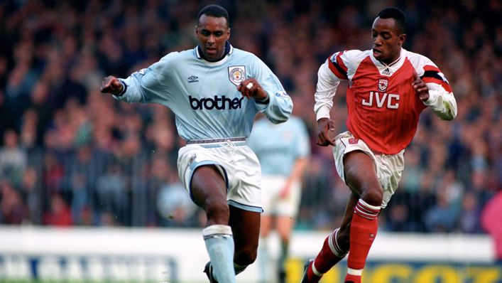 Having played together at Arsenal, David Rocastle and Ian Wright came up against each other later in their careers