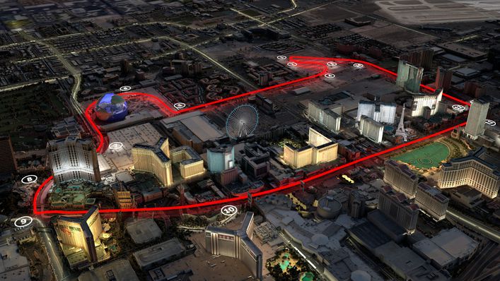 The 3.8-mile course for the new Las Vegas Grand Prix